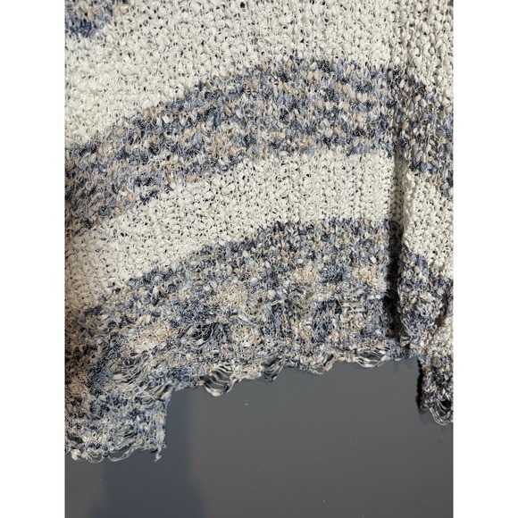 Pol Crochet Open Knit Sweater Beige Tan Neutral Relaxed Fit Womens S Boho Dolman - Picture 5 of 5